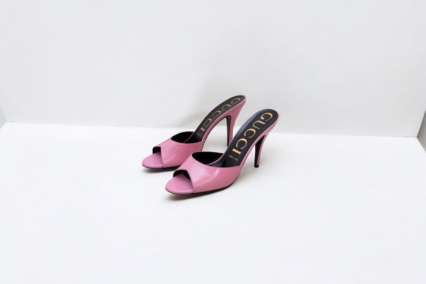 GUCCI pink patent leather SCARLET heels Size US 7.5/ EU 38.5