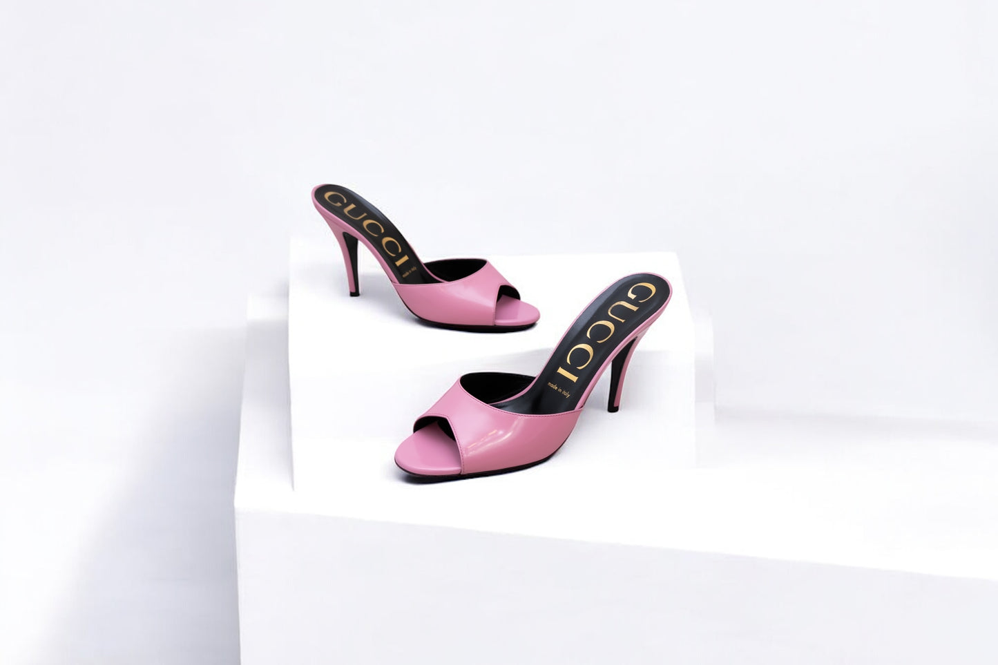 GUCCI pink patent leather SCARLET heels Size US 7.5/ EU 38.5