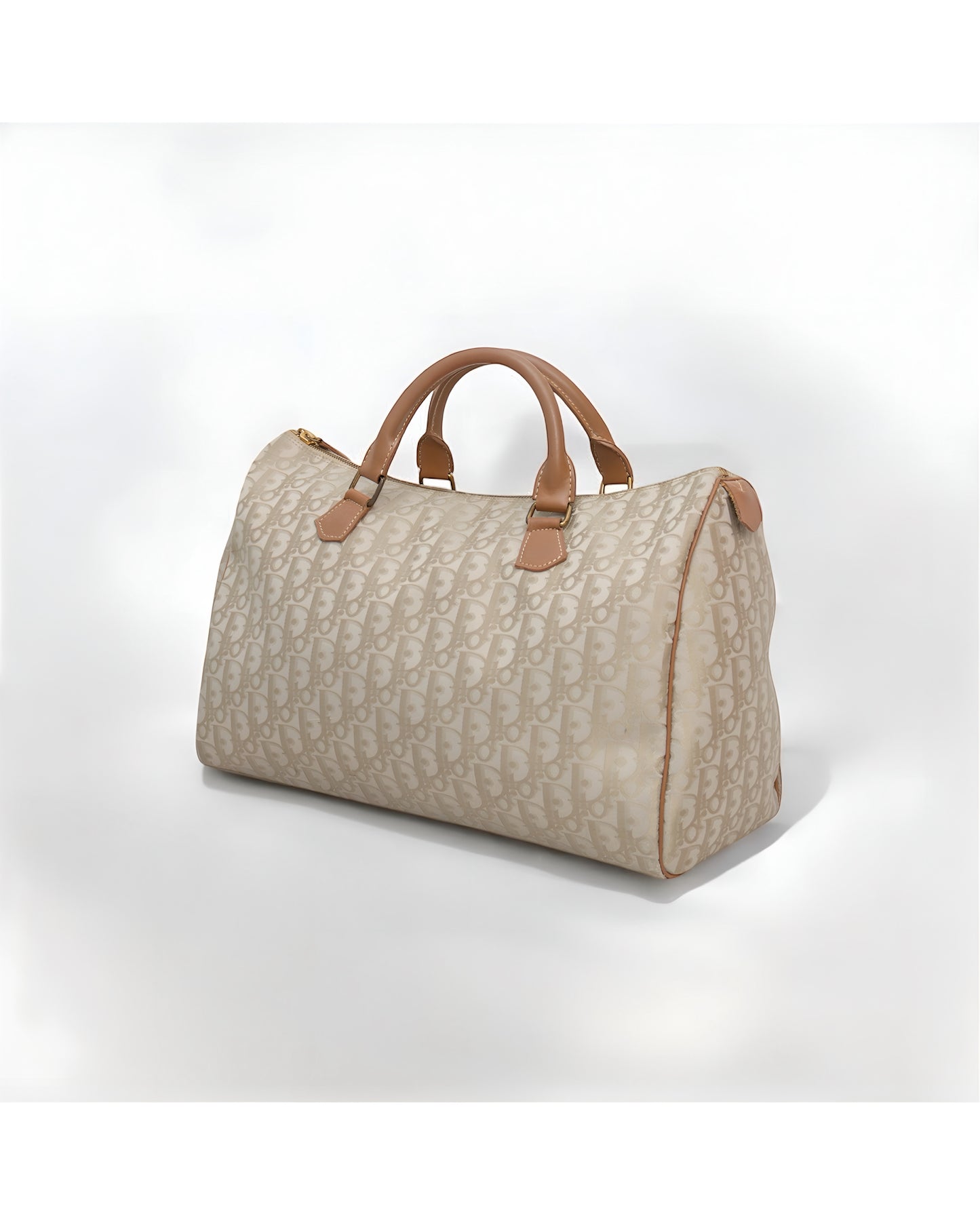 Christian Dior Trotter Boston Bag Golden Beige