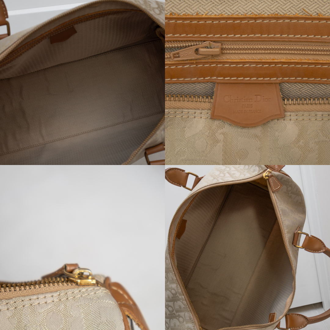 Christian Dior Trotter Boston Bag Golden Beige