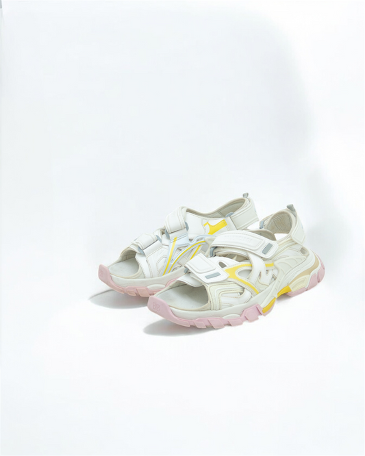 Balenciaga White & Pink Track Sport Sandals US 10/ EU 40